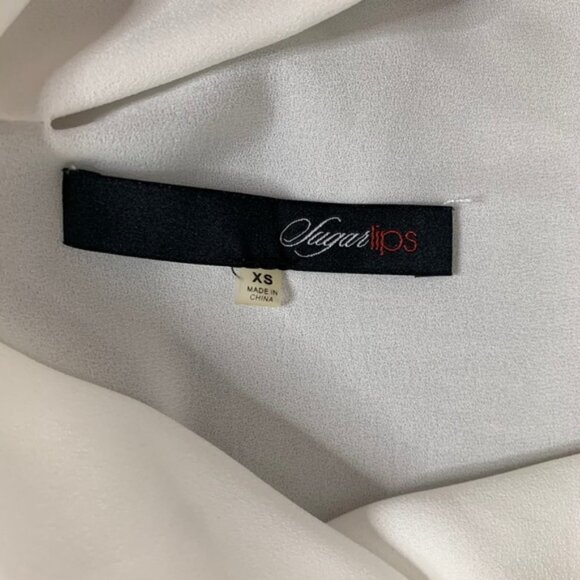 Sugarlips Blouse Top Tiered Flowy Top Off White Open Sleeve Y2k 2000s Size XS - Picture 10 of 16